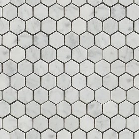 Textures   -   ARCHITECTURE   -   TILES INTERIOR   -   Marble tiles   -  White - Carrara hexagonal marble tile seamless 14878