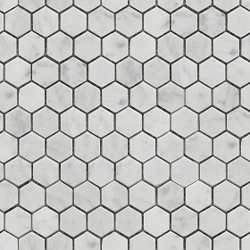 Textures   -   ARCHITECTURE   -   TILES INTERIOR   -   Marble tiles   -   White  - Carrara hexagonal marble tile seamless 14878 (seamless)