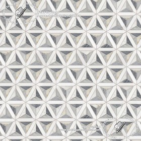Textures   -   ARCHITECTURE   -   TILES INTERIOR   -   Marble tiles   -  White - Geometric pattern white marble floor tile texture seamless 19333