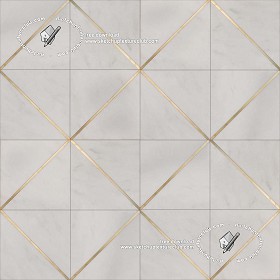 Textures   -   ARCHITECTURE   -   TILES INTERIOR   -   Marble tiles   -  White - Geometric pattern white marble floor tile texture seamless 19334