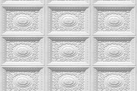 Textures   -   ARCHITECTURE   -   DECORATIVE PANELS   -   3D Wall panels   -  White panels - White interior ceiling tiles panel texture seamless 03003