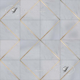 Textures   -   ARCHITECTURE   -   TILES INTERIOR   -   Marble tiles   -  White - Geometric pattern white marble floor tile texture seamless 19335