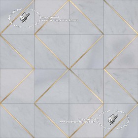 Textures   -   ARCHITECTURE   -   TILES INTERIOR   -   Marble tiles   -   White  - Geometric pattern white marble floor tile texture seamless 19335 (seamless)