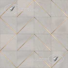 Textures   -   ARCHITECTURE   -   TILES INTERIOR   -   Marble tiles   -   White  - Geometric pattern white marble floor tile texture seamless 19337 (seamless)