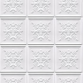 Textures   -   ARCHITECTURE   -   DECORATIVE PANELS   -   3D Wall panels   -   White panels  - White interior ceiling tiles panel texture seamless 03007 (seamless)
