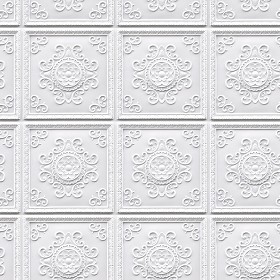 Textures   -   ARCHITECTURE   -   DECORATIVE PANELS   -   3D Wall panels   -  White panels - White interior ceiling tiles panel texture seamless 03008