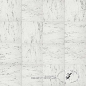 Textures   -   ARCHITECTURE   -   TILES INTERIOR   -   Marble tiles   -  White - Carrara veined marble floor tile texture seamless 19792