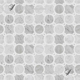 Textures   -   ARCHITECTURE   -   TILES INTERIOR   -   Marble tiles   -  White - Geometric pattern white marble floor tile texture seamless 20488