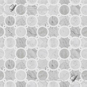 Textures   -   ARCHITECTURE   -   TILES INTERIOR   -   Marble tiles   -   White  - Geometric pattern white marble floor tile texture seamless 20488 (seamless)