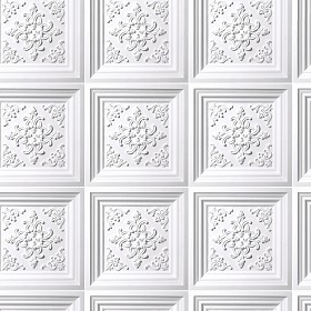 Textures   -   ARCHITECTURE   -   DECORATIVE PANELS   -   3D Wall panels   -  White panels - White interior ceiling tiles panel texture seamless 03013