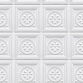 Textures   -   ARCHITECTURE   -   DECORATIVE PANELS   -   3D Wall panels   -  White panels - White interior ceiling tiles panel texture seamless 03014