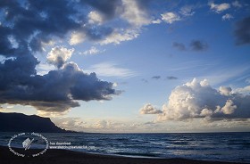 Textures   -   BACKGROUNDS &amp; LANDSCAPES   -  SKY &amp; CLOUDS - Cloudy sky in the early morning with sea background 18561