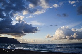 Textures   -   BACKGROUNDS &amp; LANDSCAPES   -   SKY &amp; CLOUDS  - Cloudy sky in the early morning with sea background 18561