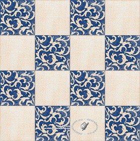 Textures   -   ARCHITECTURE   -   TILES INTERIOR   -   Ornate tiles   -  Mixed patterns - Ornate ceramic tile texture seamless 20356