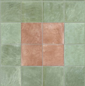 Textures   -   ARCHITECTURE   -   TILES INTERIOR   -  Terracotta tiles - Rustic green red terracotta tile texture seamless 16139
