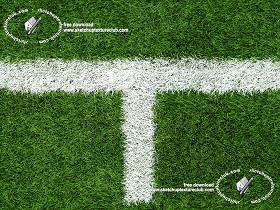 Textures   -   NATURE ELEMENTS   -   VEGETATION   -  Green grass - Green synthetic grass sports field with white line texture seamless 18711