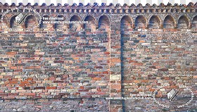 Textures   -   ARCHITECTURE   -   BRICKS   -   Old bricks  - Italy old fence bricks cut out texture horizontal seamless 18106 (seamless)