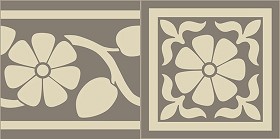 Textures   -   ARCHITECTURE   -   TILES INTERIOR   -   Cement - Encaustic   -  Victorian - Corner border tiles victorian cement floor texture seamless 13810