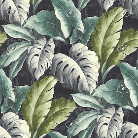 Textures   -   MATERIALS   -   WALLPAPER   -   various patterns  - Tropical leaves wallpaper texture seamless 20933 (seamless)