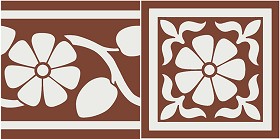 Textures   -   ARCHITECTURE   -   TILES INTERIOR   -   Cement - Encaustic   -  Victorian - Corner border tiles victorian cement floor texture seamless 13822