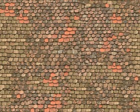 Textures   -   ARCHITECTURE   -   ROOFINGS   -  Clay roofs - Damaged shingle clay roof tile texture seamless 03512