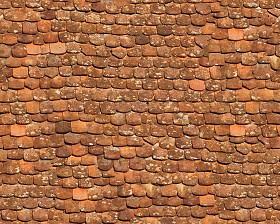 Textures   -   ARCHITECTURE   -   ROOFINGS   -   Clay roofs  - Damaged shingle clay roof tile texture seamless 03513 (seamless)