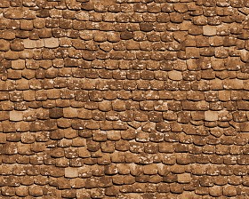 Textures   -   ARCHITECTURE   -   ROOFINGS   -   Clay roofs  - Damaged shingle clay roof tile texture seamless 03516 (seamless)