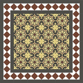 Textures   -   ARCHITECTURE   -   TILES INTERIOR   -   Cement - Encaustic   -   Encaustic  - Traditional encaustic cement ornate tile texture seamless 13630 (seamless)