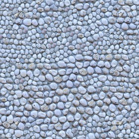 Textures   -   ARCHITECTURE   -   STONES WALLS   -  Stone walls - Wall of white river stones texture seamless 20831