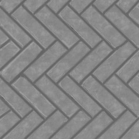 Textures   -   ARCHITECTURE   -   PAVING OUTDOOR   -   Concrete   -   Herringbone  - Concrete paving herringbone outdoor texture seamless 05793 - Displacement