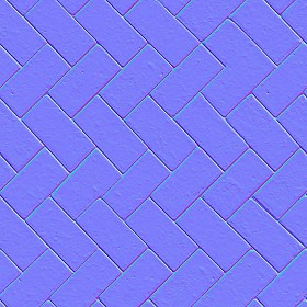 Textures   -   ARCHITECTURE   -   PAVING OUTDOOR   -   Pavers stone   -   Herringbone  - Stone paving outdoor herringbone texture seamless 06509 - Normal