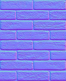 Textures   -   ARCHITECTURE   -   BRICKS   -   Colored Bricks   -   Rustic  - Texture colored bricks rustic seamless 00010 - Normal