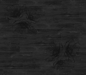 Textures   -   ARCHITECTURE   -   WOOD FLOORS   -   Decorated  - Poppies decorated parquet texture seamless 20579 - Specular