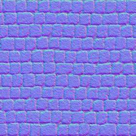 Textures   -   ARCHITECTURE   -   ROADS   -   Paving streets   -   Cobblestone  - Street porfido paving cobblestone texture seamless 07440 - Normal