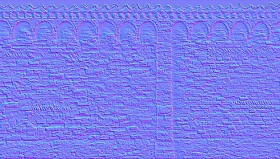 Textures   -   ARCHITECTURE   -   BRICKS   -   Old bricks  - Italy old fence bricks cut out texture horizontal seamless 18106 - Normal