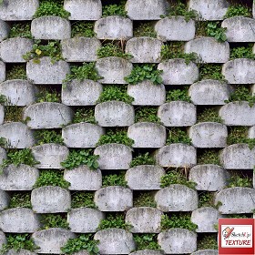 Textures   -   ARCHITECTURE   -   CONCRETE   -   Plates   -  Clean - Concrete retaining wall with grass texture seamless 20108