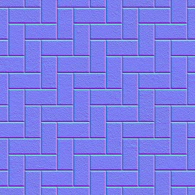 Textures   -   ARCHITECTURE   -   PAVING OUTDOOR   -   Concrete   -   Herringbone  - Concrete paving herringbone outdoor texture seamless 05803 - Normal