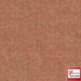 Textures   -   ARCHITECTURE   -   TILES INTERIOR   -  Terracotta tiles - terracotta floor tile PBR texture seamless 21816