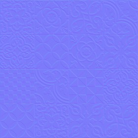 Textures   -   ARCHITECTURE   -   TILES INTERIOR   -   Cement - Encaustic   -   Cement  - cementine tiles Pbr texture seamless 22143 - Normal