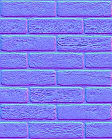 Textures   -   ARCHITECTURE   -   BRICKS   -   Colored Bricks   -   Rustic  - Texture colored bricks rustic seamless 00015 - Normal