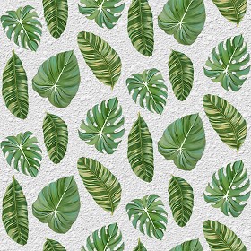 Textures   -   MATERIALS   -   WALLPAPER   -   various patterns  - Vinyl wallpaper with leaves PBR texture seamless 21563 (seamless)