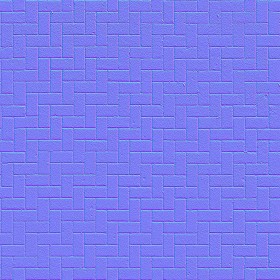 Textures   -   ARCHITECTURE   -   PAVING OUTDOOR   -   Concrete   -   Herringbone  - Concrete paving herringbone outdoor texture seamless 05807 - Normal