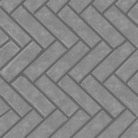 Textures   -   ARCHITECTURE   -   PAVING OUTDOOR   -   Concrete   -   Herringbone  - Concrete paving herringbone outdoor texture seamless 05794 - Displacement