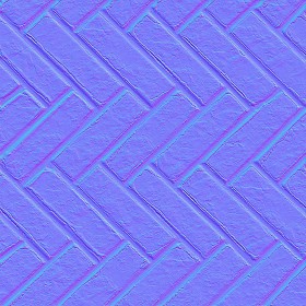 Textures   -   ARCHITECTURE   -   PAVING OUTDOOR   -   Concrete   -   Herringbone  - Concrete paving herringbone outdoor texture seamless 05794 - Normal