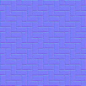 Textures   -   ARCHITECTURE   -   PAVING OUTDOOR   -   Concrete   -   Herringbone  - Concrete paving herringbone outdoor texture seamless 05811 - Normal