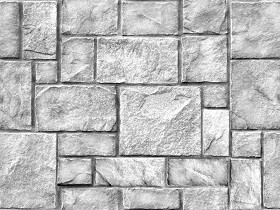 Textures   -   ARCHITECTURE   -   STONES WALLS   -   Claddings stone   -   Exterior  - Wall cladding stone mixed size seamless 07978 - Bump