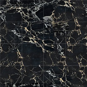Textures   -   ARCHITECTURE   -   TILES INTERIOR   -   Marble tiles   -   Black  - Portoro black marble tile texture seamless 14135 (seamless)