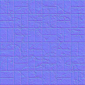 Textures   -   ARCHITECTURE   -   PAVING OUTDOOR   -   Concrete   -   Blocks damaged  - Concrete paving outdoor damaged texture seamless 05505 - Normal