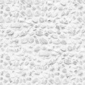 Wall of white river stones texture seamless 20831