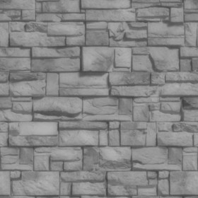 Textures   -   ARCHITECTURE   -   STONES WALLS   -   Claddings stone   -   Exterior  - Wall cladding stone mixed size seamless 08004 - Displacement